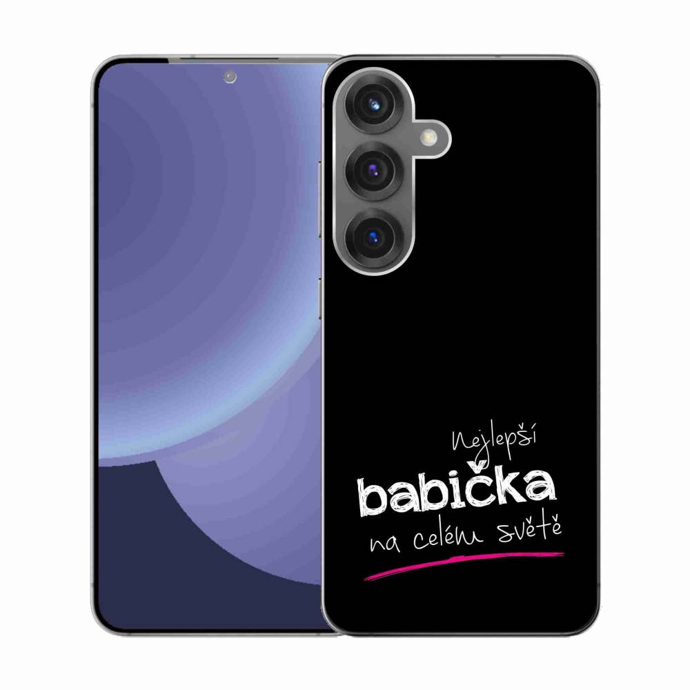 Gelový kryt mmCase na Samsung Galaxy S25 - nejlepší babička 4 černé pozadí