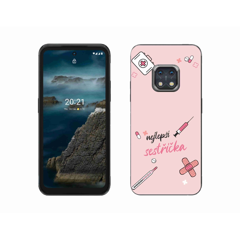 Gelový kryt mmCase na Nokia XR20 - nejlepší sestřička růžové pozadí