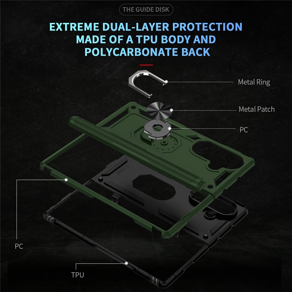 Ring odolný kryt na Samsung Galaxy Z Fold7 5G - zelený