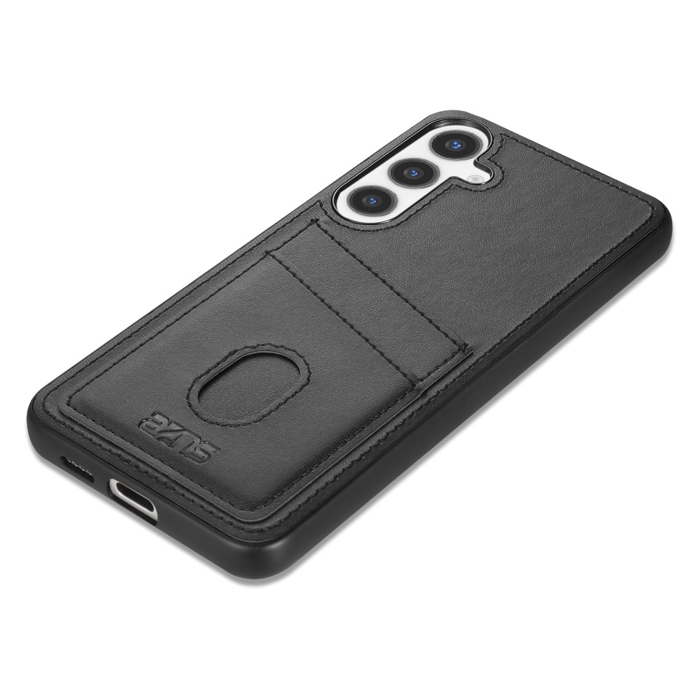 AZNS K1 gelový obal potažený umělou kůží na Samsung Galaxy S25+ - černý
