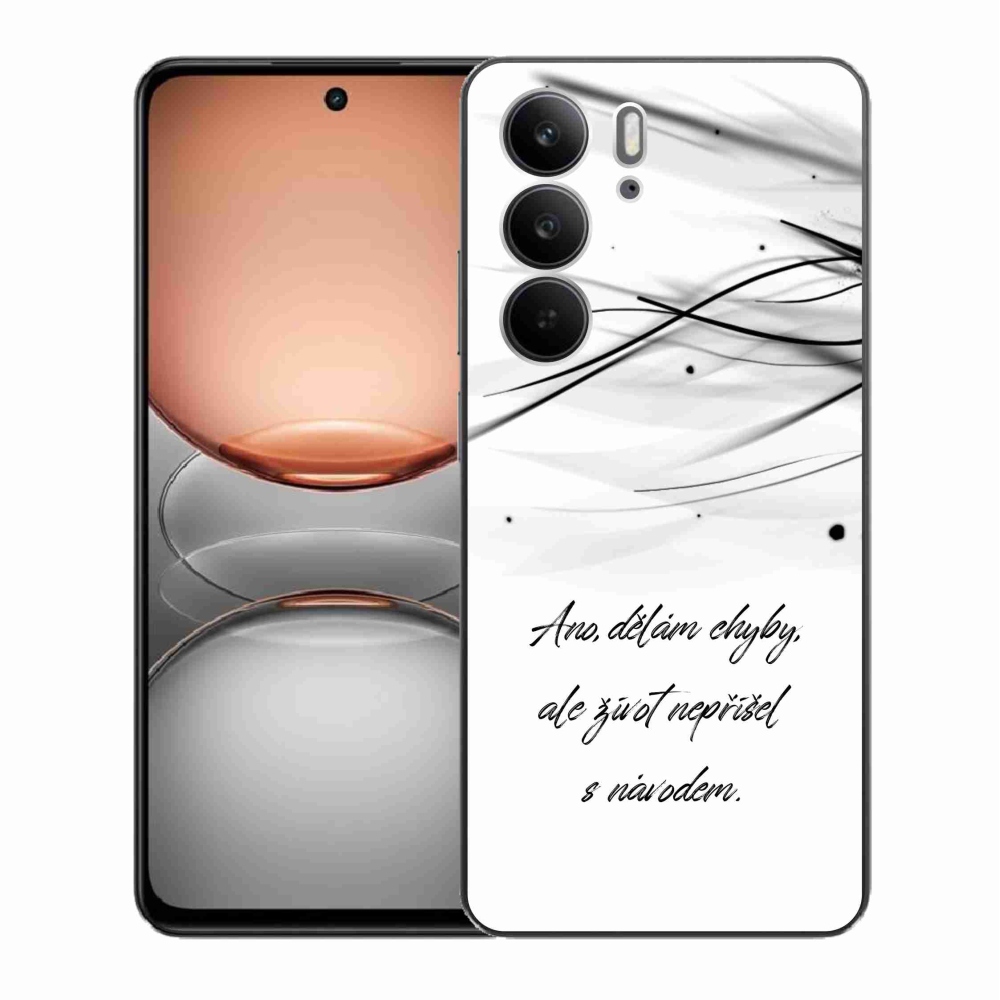 Gelový kryt mmCase na Realme C75 - citát bílé pozadí
