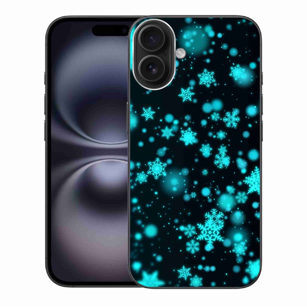 Gelový kryt mmCase na iPhone 16 Plus - sněhové vločky 1