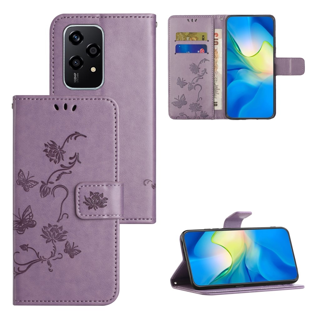 Flower knížkové pouzdro na Honor 200 Lite 5G - světlefialové