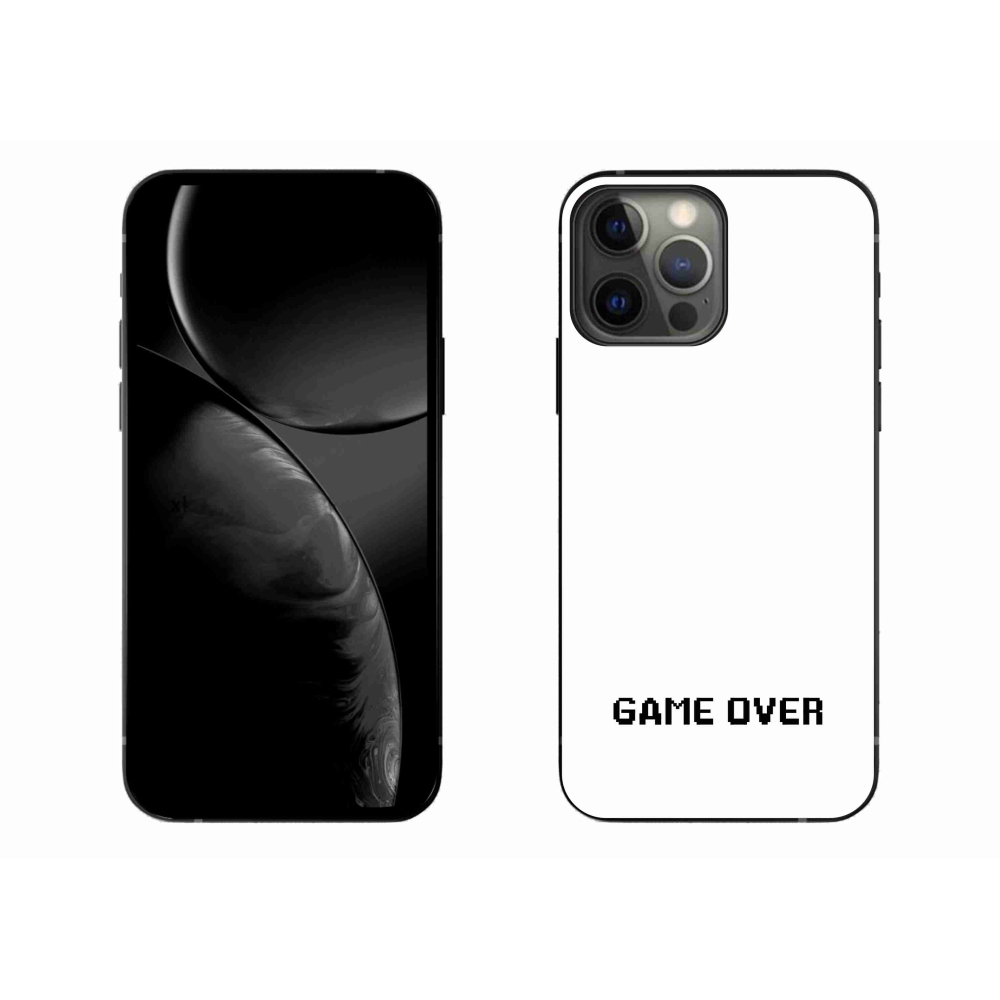 Gelový kryt mmCase na iPhone 13 Pro Max 6.7 - game over bílé pozadí