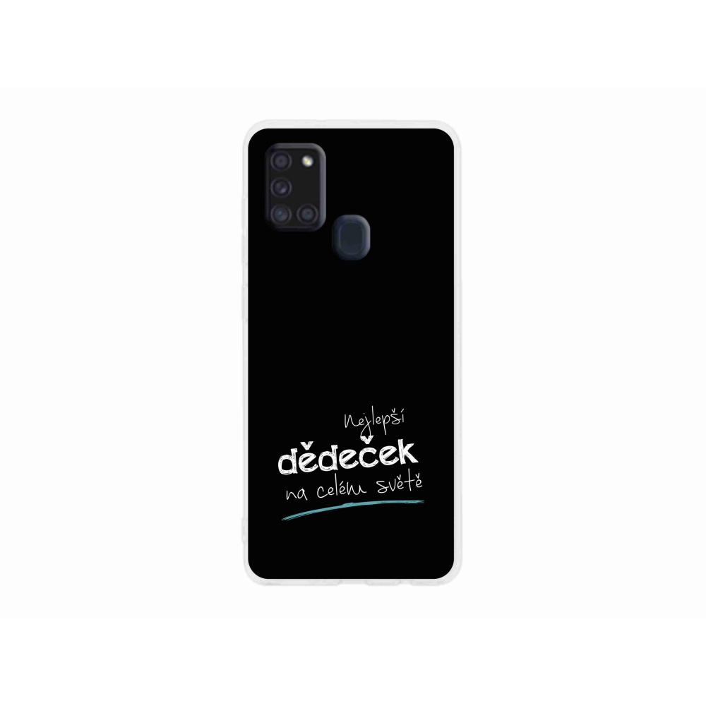 Gelový kryt mmCase na Samsung Galaxy A21s - nejlepší dědeček 3 černé pozadí