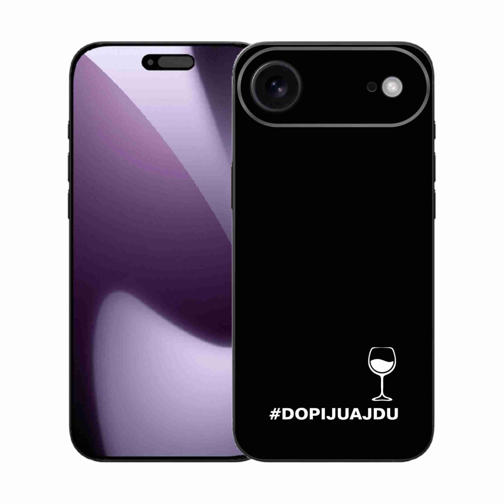 Gelový kryt mmCase na iPhone 17 Air - vinný motiv černé pozadí