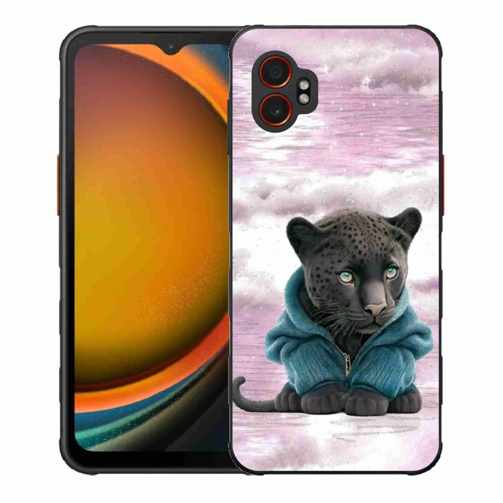 Gelový kryt mmCase na Samsung Galaxy Xcover 7 Pro - černý panter ve svetru