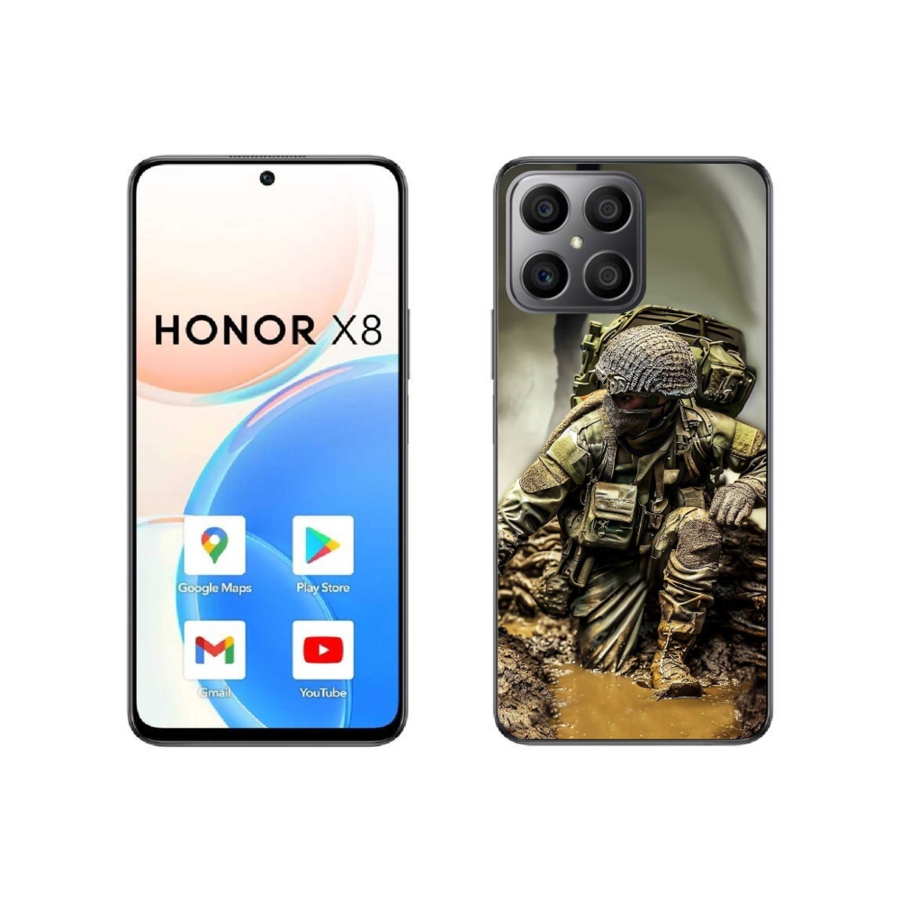 Gelový kryt mmCase na Honor X8 4G - voják
