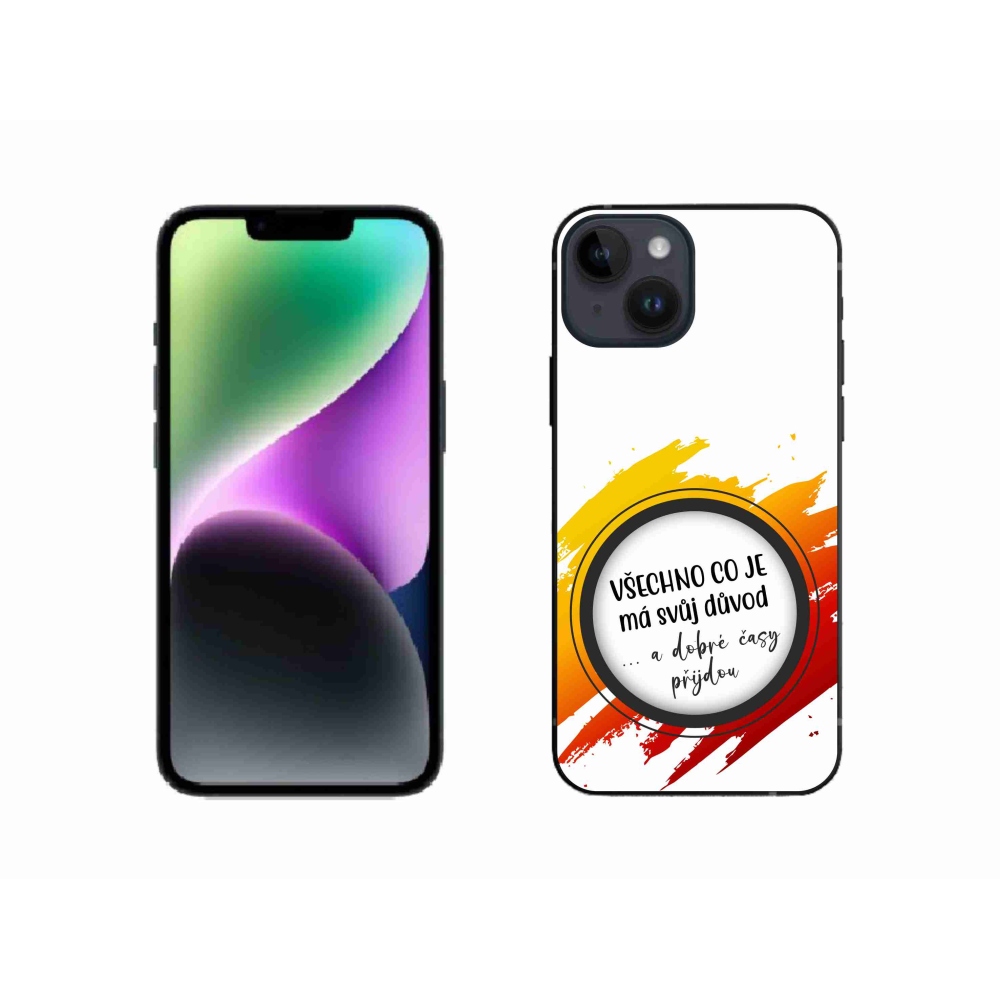 Gelový kryt mmCase na iPhone 14 - citát 3 bílé pozadí