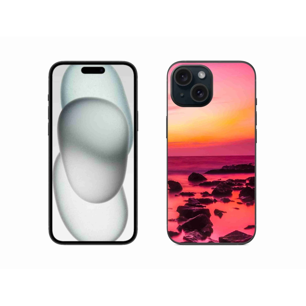 Gelový kryt mmCase na iPhone 15 - moře a záře