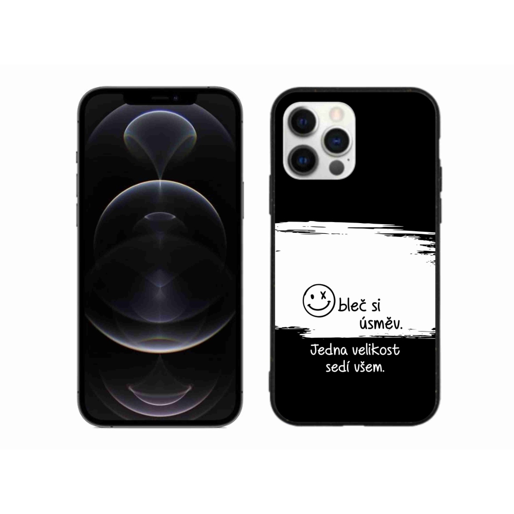 Gelový kryt mmCase na iPhone 12 Pro Max - vtipný text 8 bíločerné pozadí