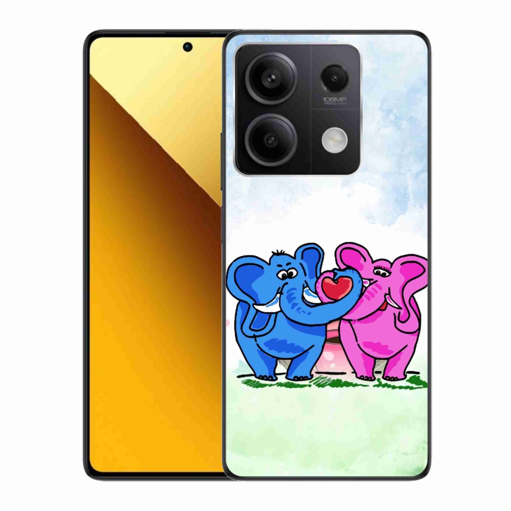 Gelový kryt mmCase na Xiaomi Redmi Note 13 5G - zamilovaní sloni