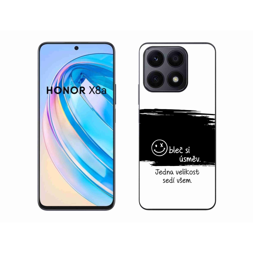 Gelový kryt mmCase na Honor X8a - vtipný text 8 černobílé pozadí