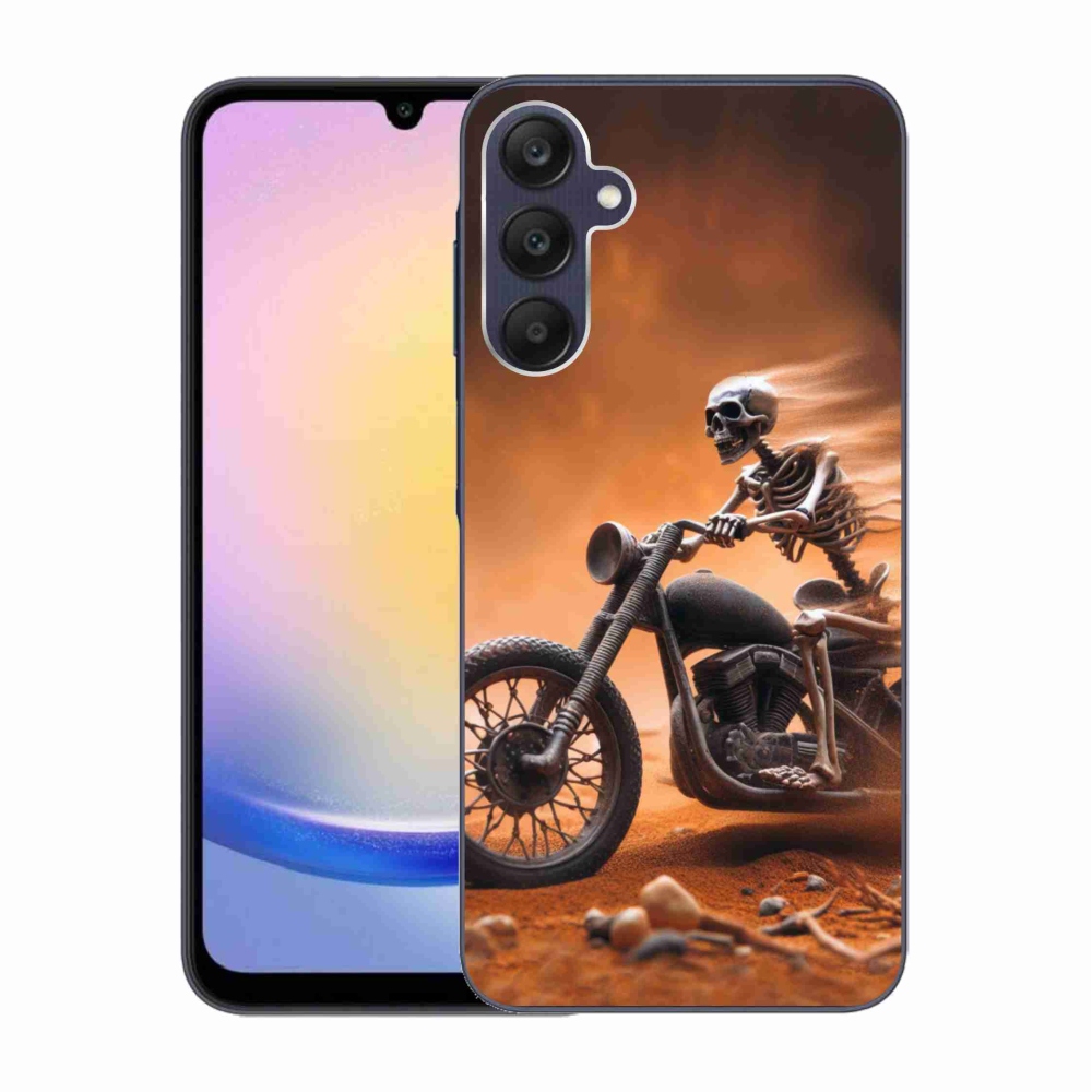 Gelový kryt mmCase na Samsung Galaxy A25 5G - kostra na motorce