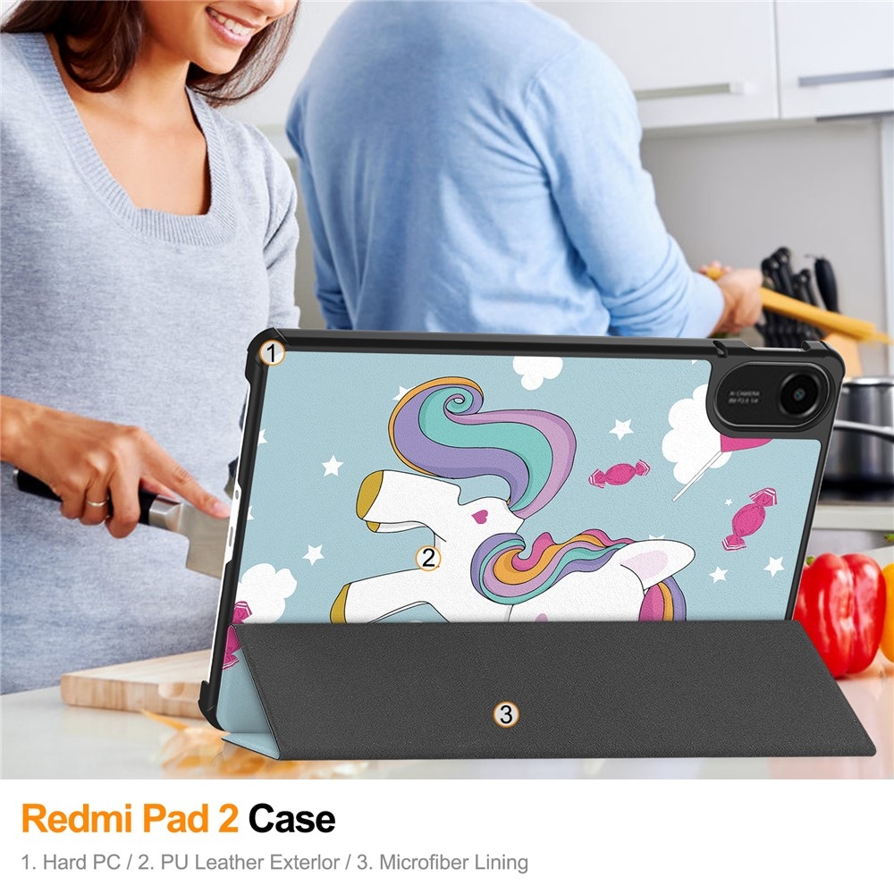 Patte chytré zavírací pouzdro na Xiaomi Redmi Pad 2 - jednorožec