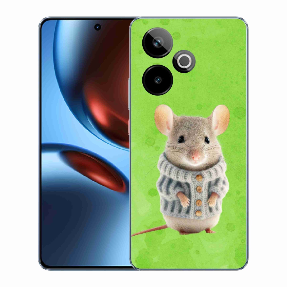 Gelový kryt mmCase na Realme GT 7 5G/GT 7T 5G - myška ve svetru