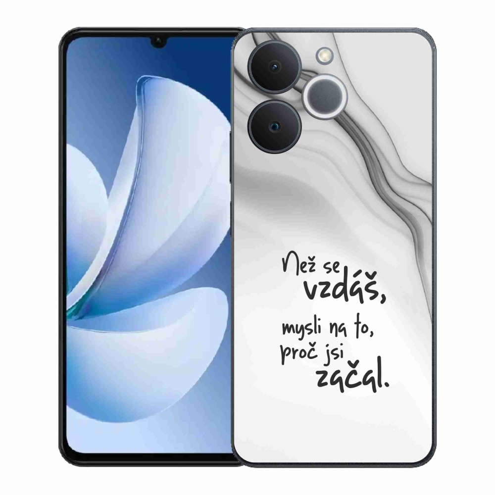 Gelový kryt mmCase na Realme Note 70T - citát 2 bílé pozadí
