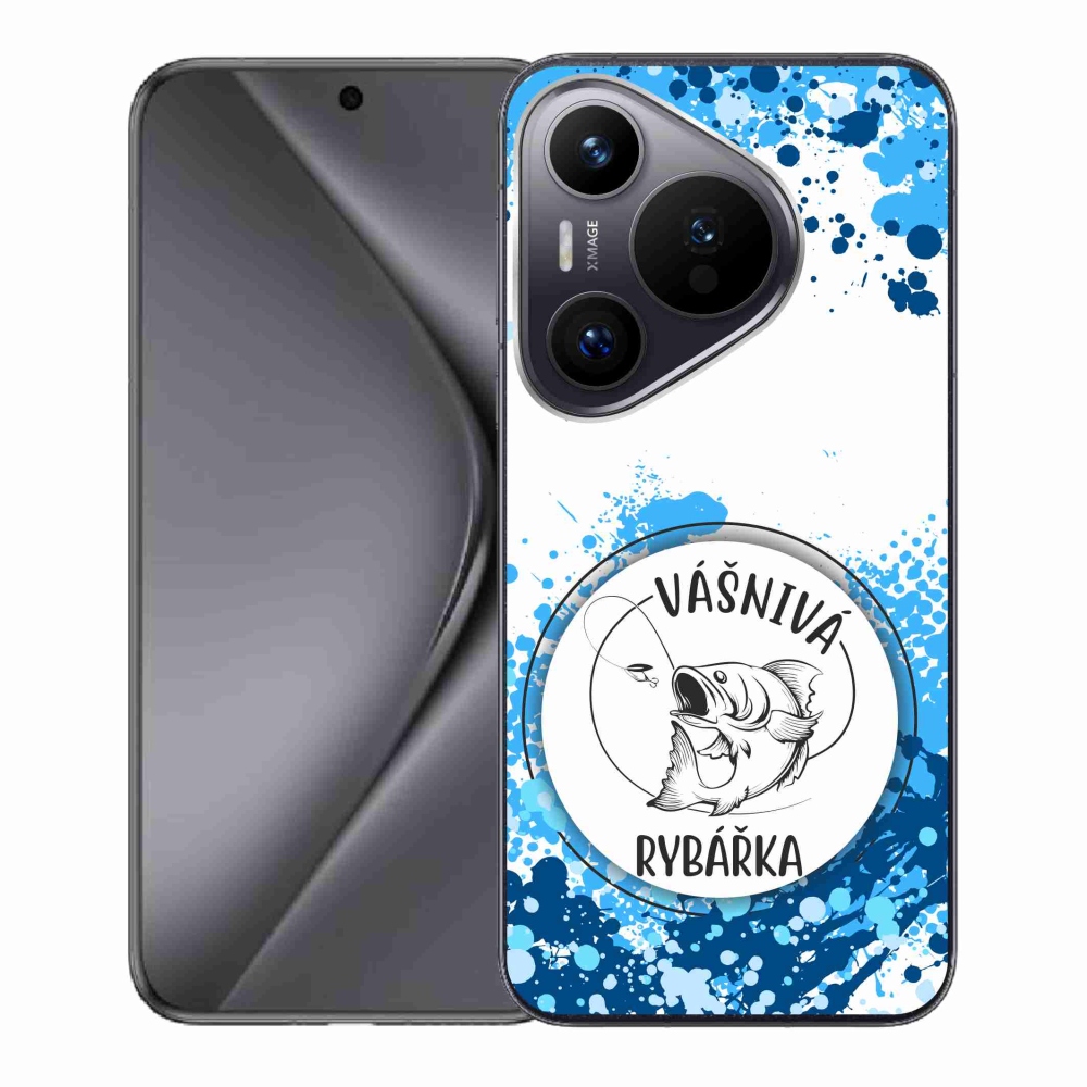 Gelový kryt mmCase na Huawei Pura 70 - vášnivá rybářka bílé pozadí