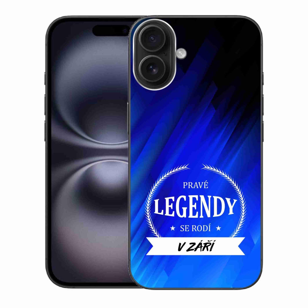 Gelový kryt mmCase na iPhone 16 Plus - legendy v září modré pozadí