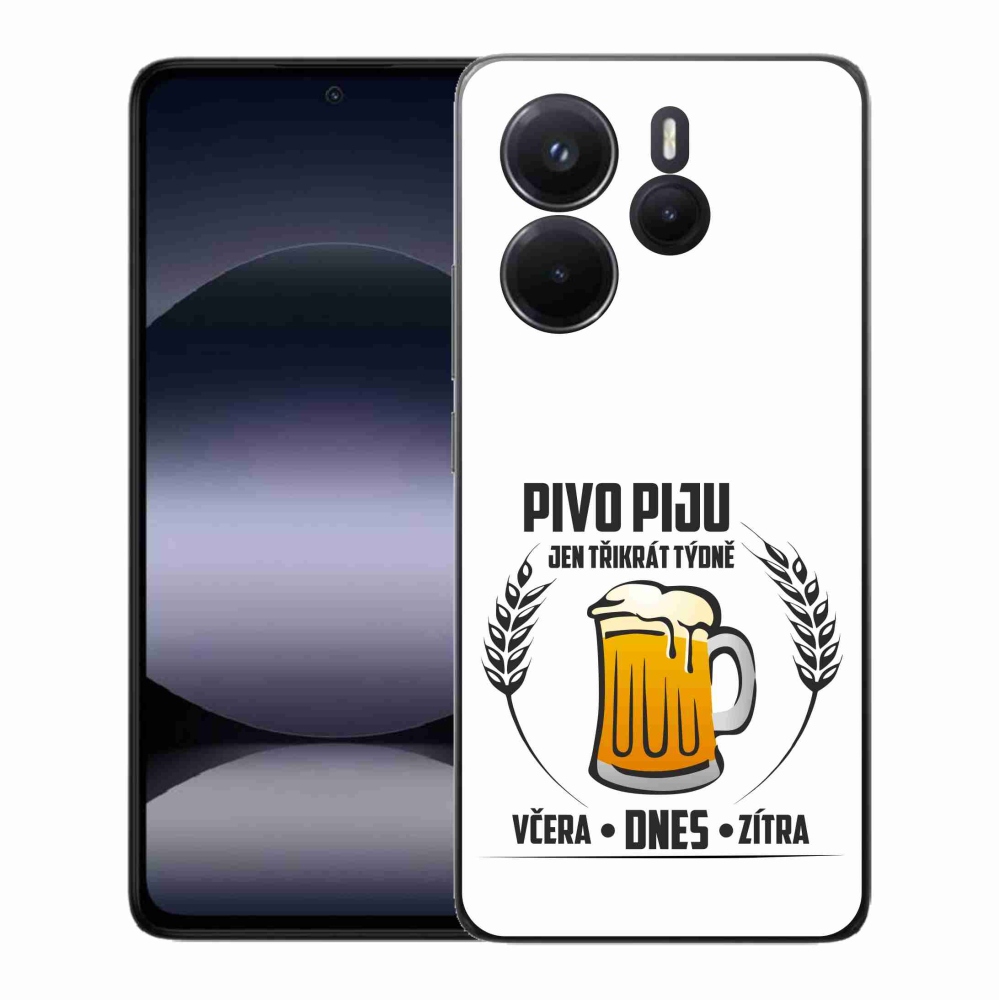 Gelový kryt mmCase na Xiaomi Redmi Note 14 - pivní motiv bílé pozadí