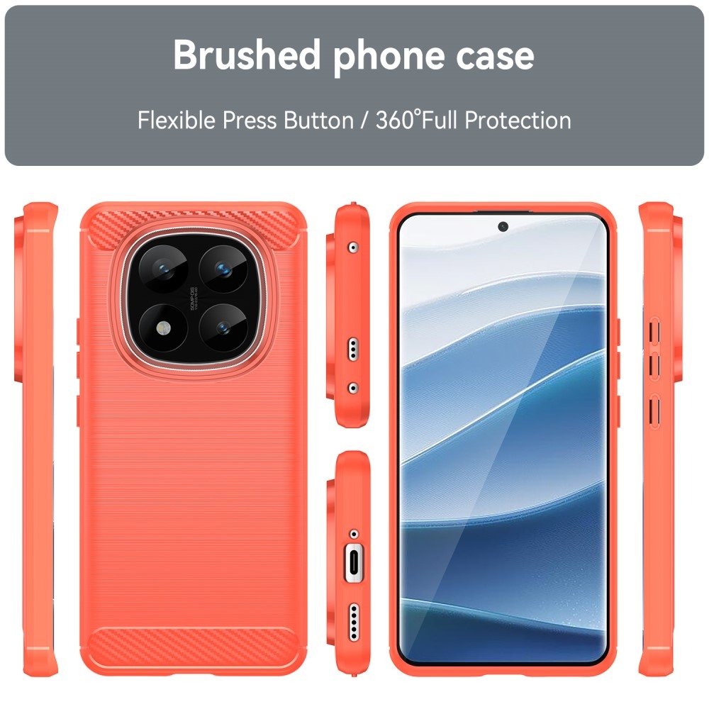 Carbon odolný gelový obal na Xiaomi Redmi Note 14 Pro+ 5G - červený