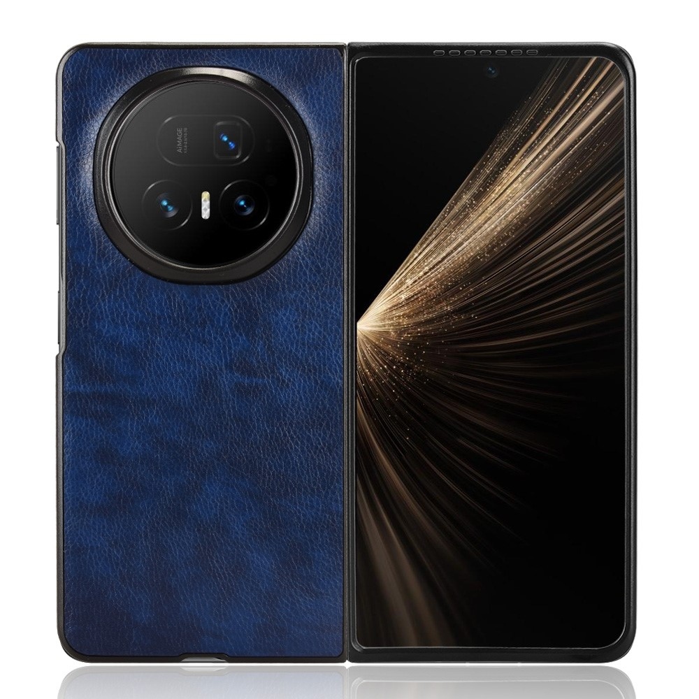 Vintages plastové pouzdro s umělou kůží na Honor Magic V5 - modré
