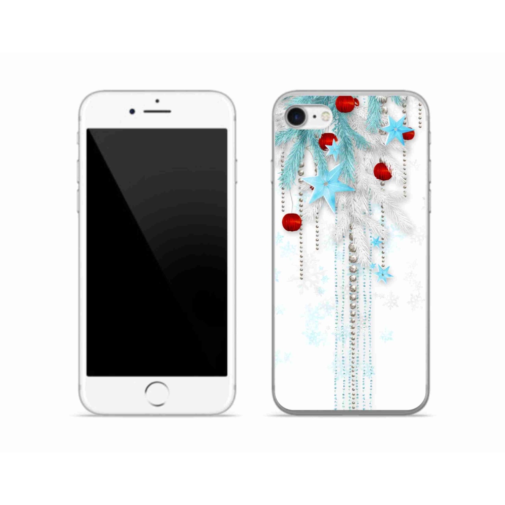 Gelový kryt mmCase na iPhone SE (2020) - vánoční ozdoby