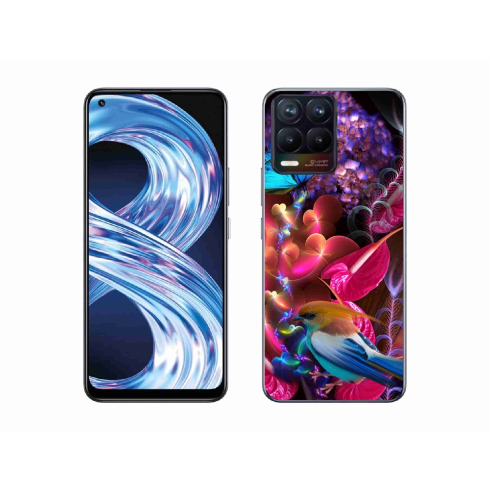 Gelový kryt mmCase na Realme 8 Pro - barevné květiny