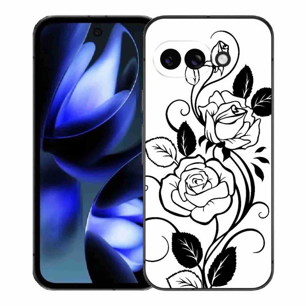 Gelový kryt mmCase na Google Pixel 9a - černobílá růže