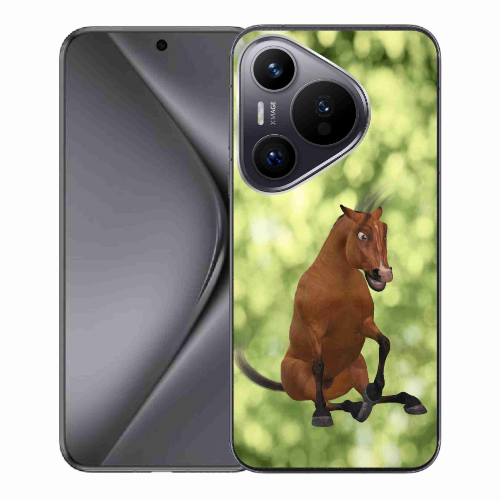 Gelový kryt mmCase na Huawei Pura 70 - hnědý kreslený kůň 1