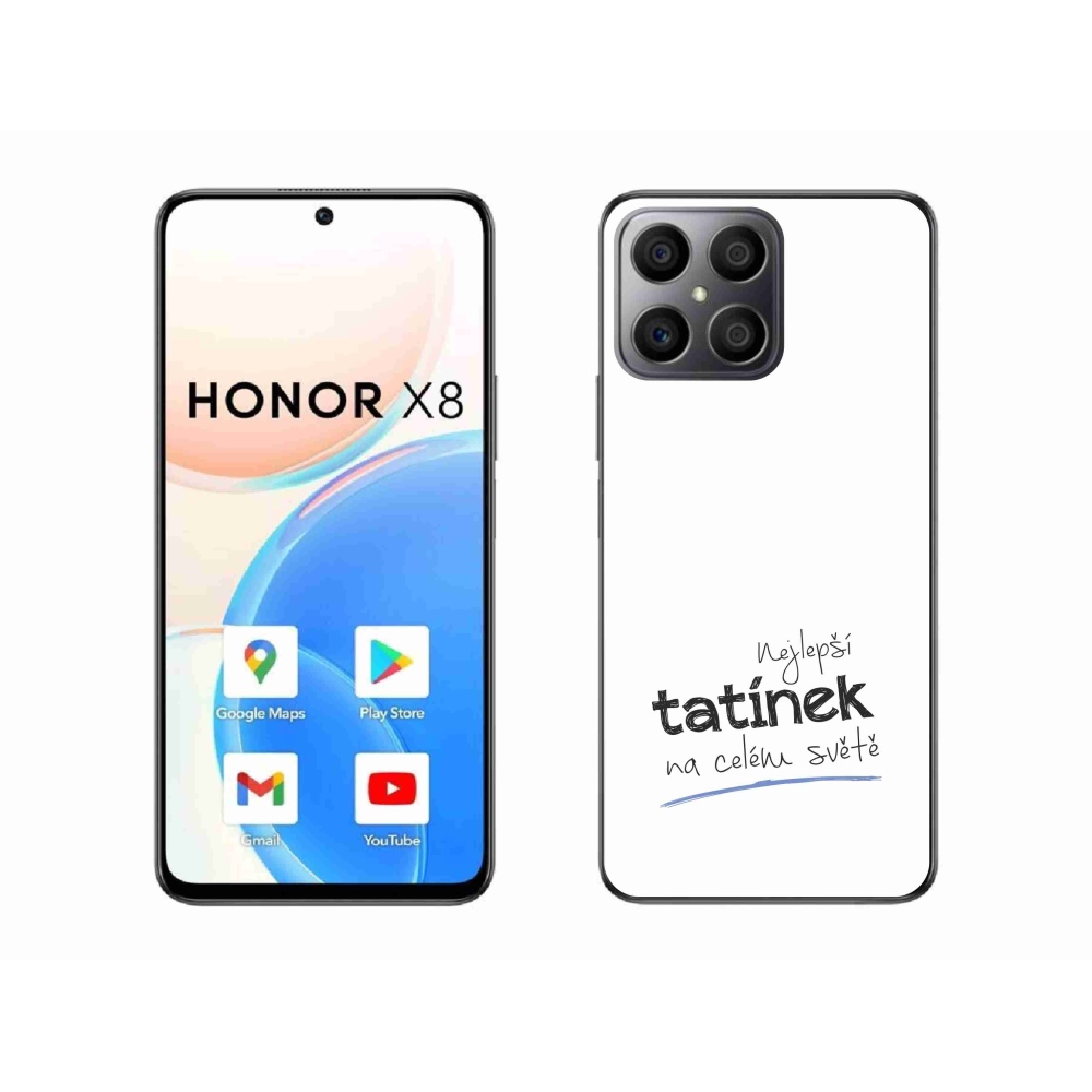 Gelový kryt mmCase na Honor X8 4G - nejlepší tatínek 4 bílé pozadí