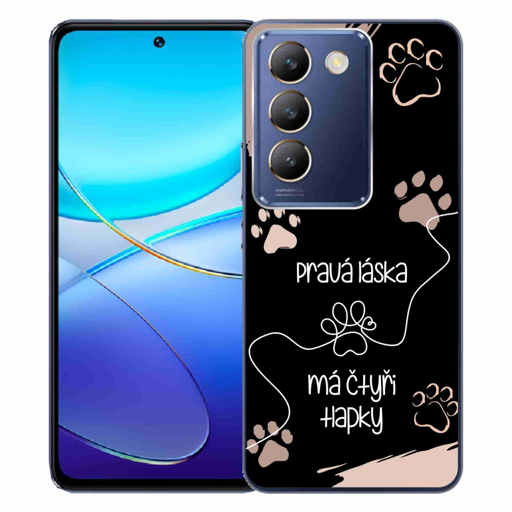 Gelový kryt mmCase na Vivo V40 SE 4G/5G - psí motiv 1 černé pozadí