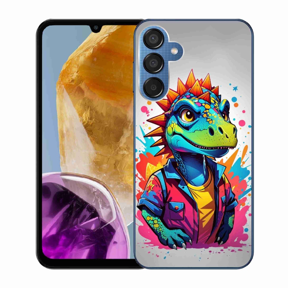 Gelový kryt mmCase na Samsung Galaxy M15 5G - barevný dinosaurus