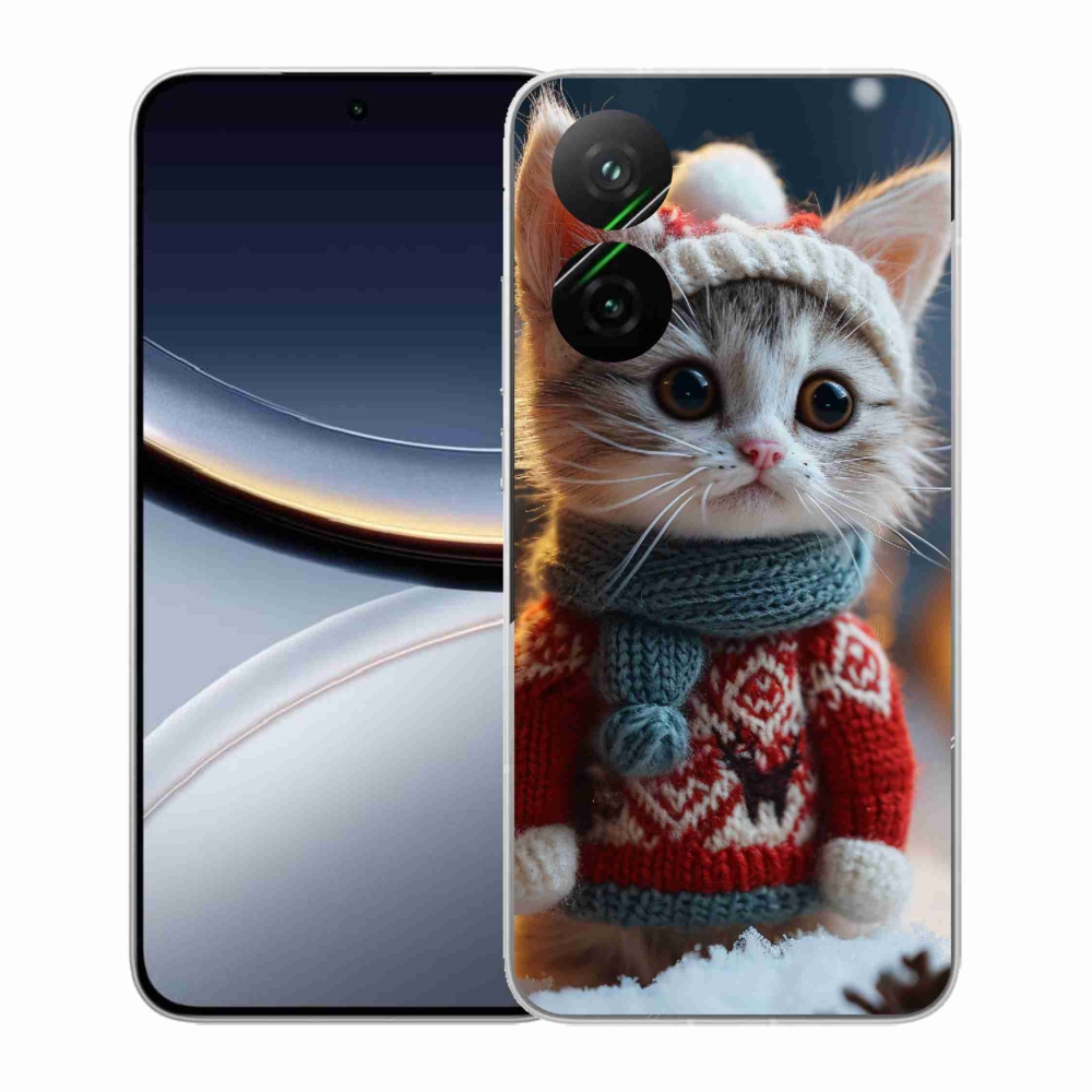 Gelový kryt mmCase na Xiaomi Poco F7 5G - kotě ve svetru