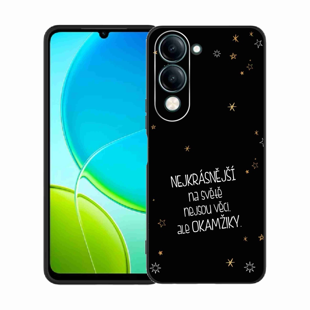 Gelový kryt mmCase na Vivo Y29s 5G - citát 4 černé pozadí