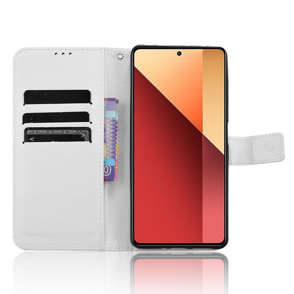 Diamond knížkové pouzdro na Xiaomi Redmi Note 14S/Note 13 Pro 4G/Poco M6 Pro - bílé