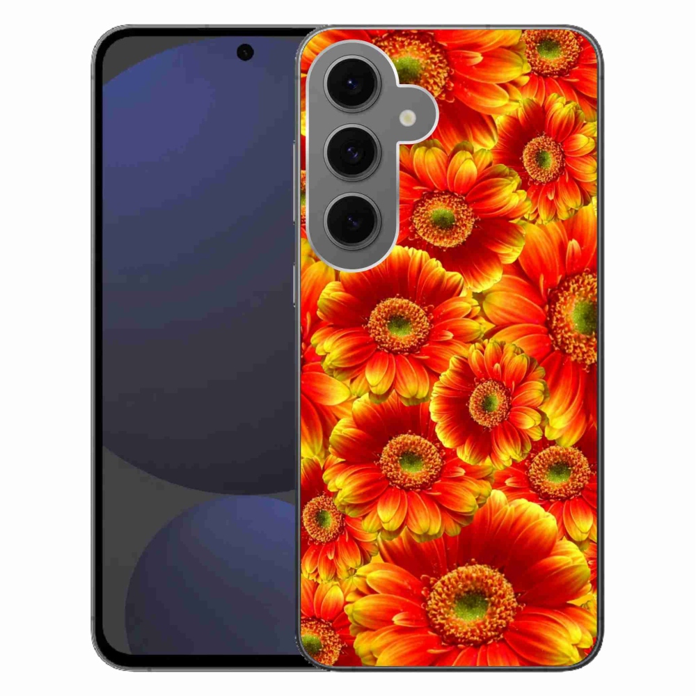 Gelový kryt mmCase na Samsung Galaxy S24 FE - gerbera 1
