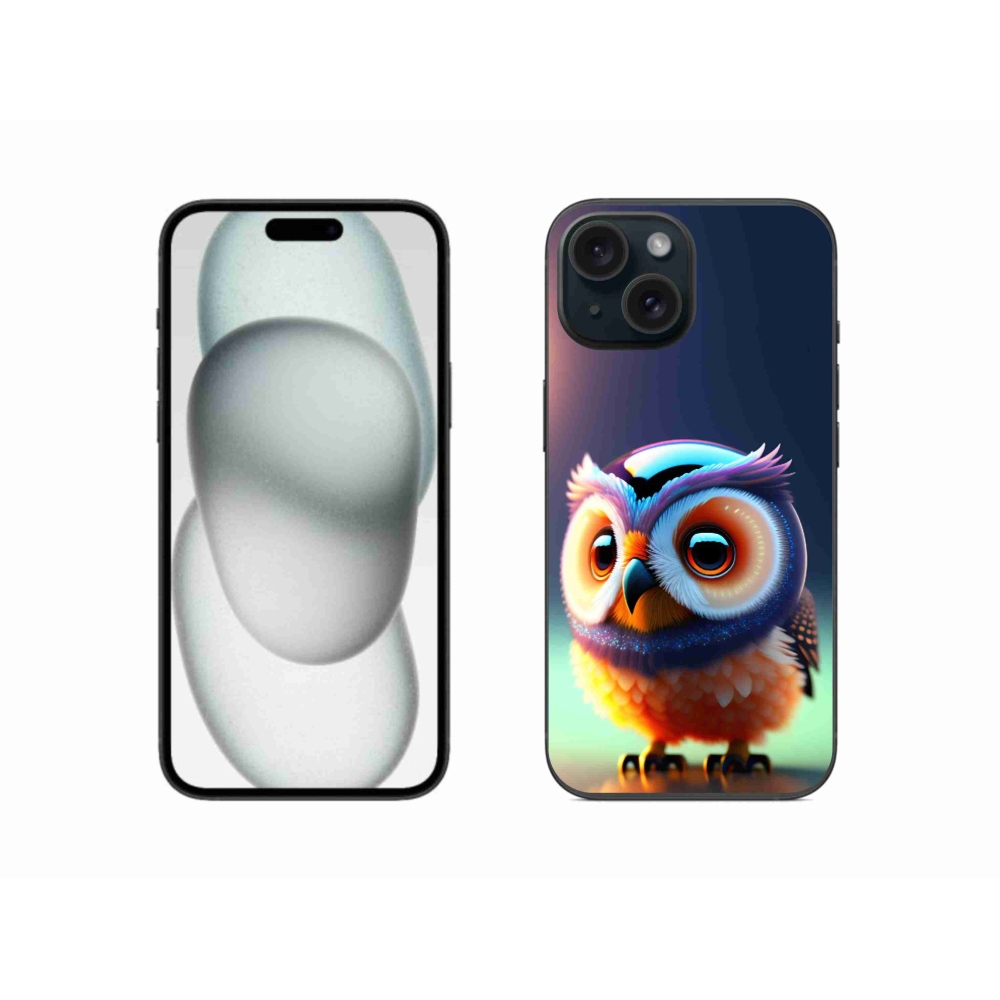 Gelový kryt mmCase na iPhone 15 - sovička