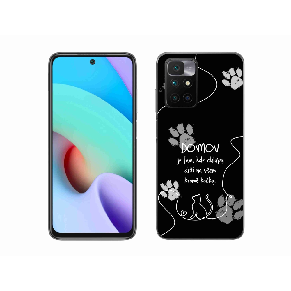 Gelový kryt mmCase na Xiaomi Redmi 10/Redmi 10 (2022) - kočičí motiv černé pozadí