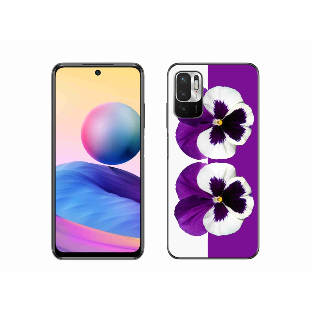 Gelový kryt mmCase na Xiaomi Redmi Note 10 5G - fialovobílý květ