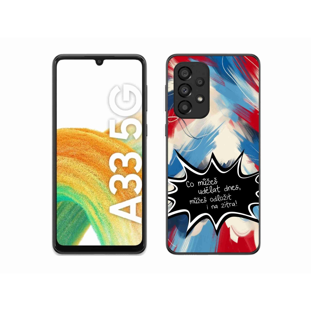 Gelový kryt mmCase na Samsung Galaxy A33 5G - vtipný text 9 černé pozadí