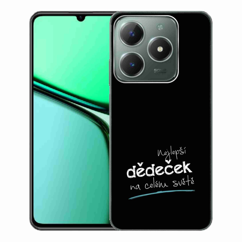 Gelový kryt mmCase na Realme C61 - nejlepší dědeček 3 černé pozadí