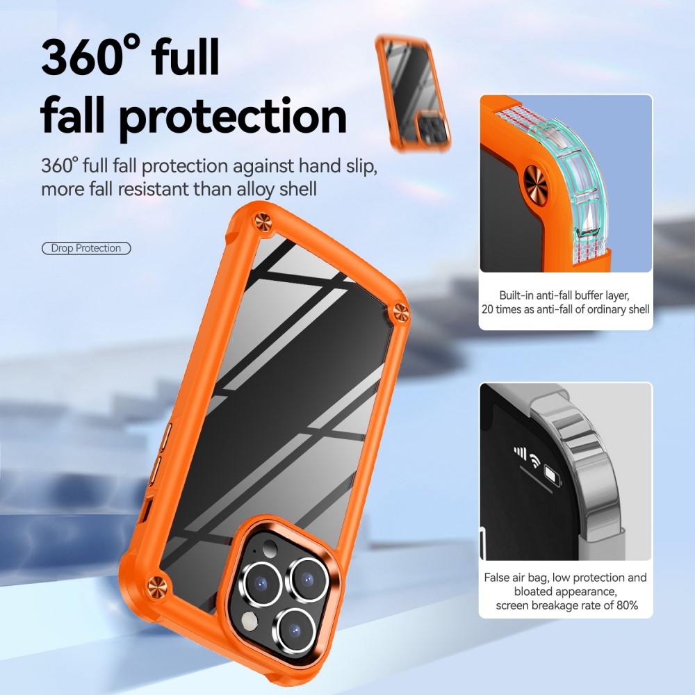 Gelový obal s pevnými zády na iPhone 15 Pro Max - oranžový