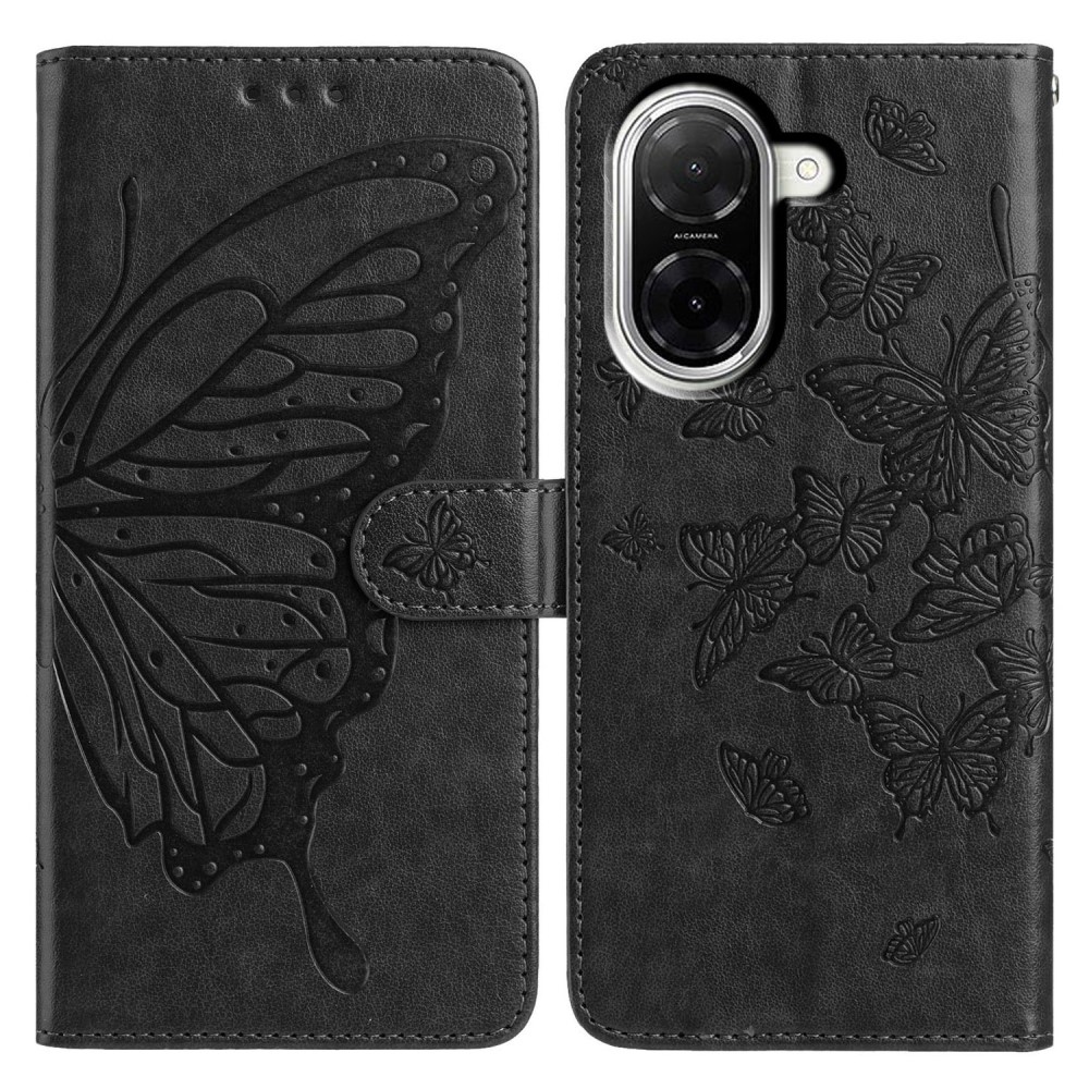 Floral Butterfly knížkové pouzdro na Xiaomi Redmi A5 (171.7x77.8x8.3mm) - černé