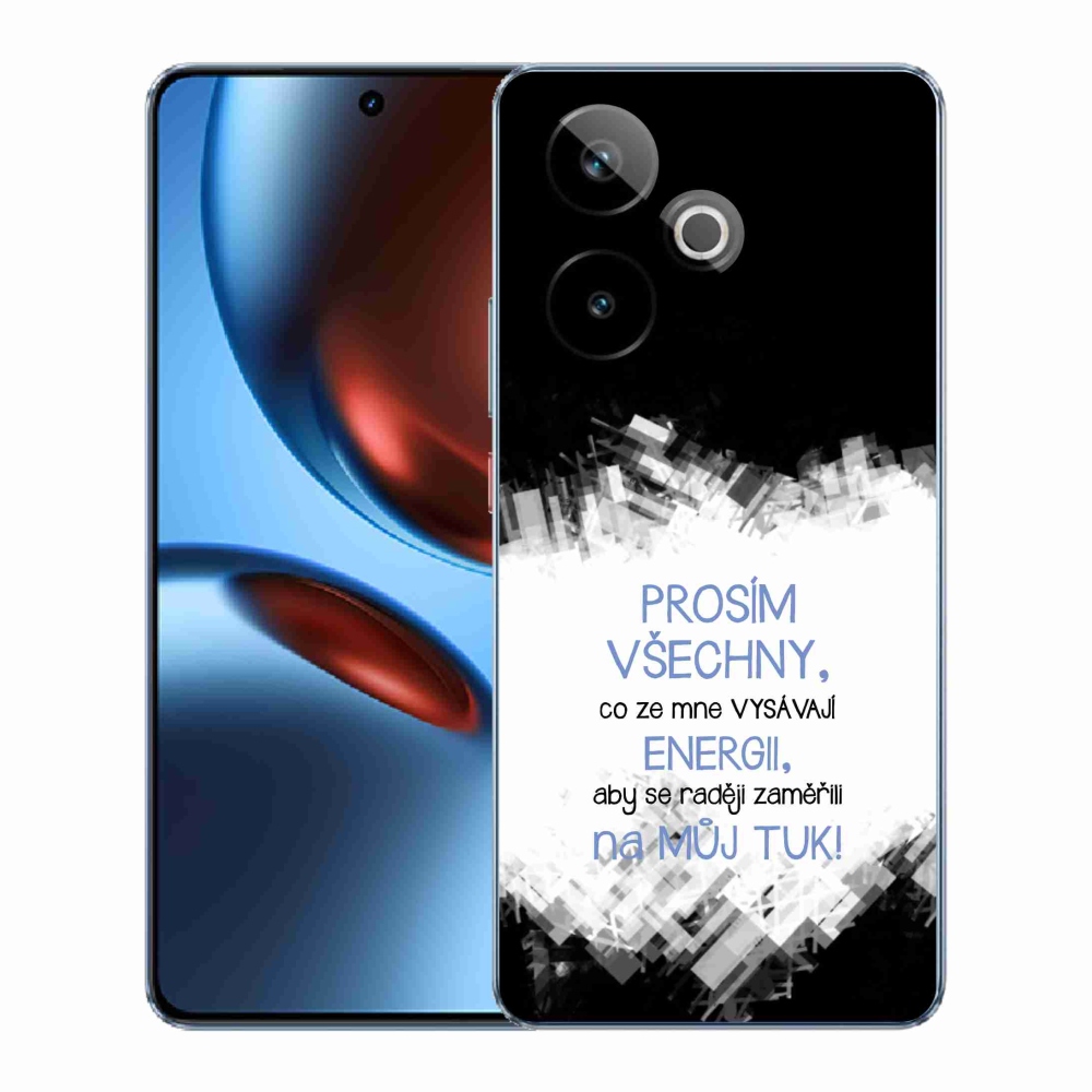 Gelový kryt mmCase na Realme GT 7 5G/GT 7T 5G - vtipný text 1 modrý