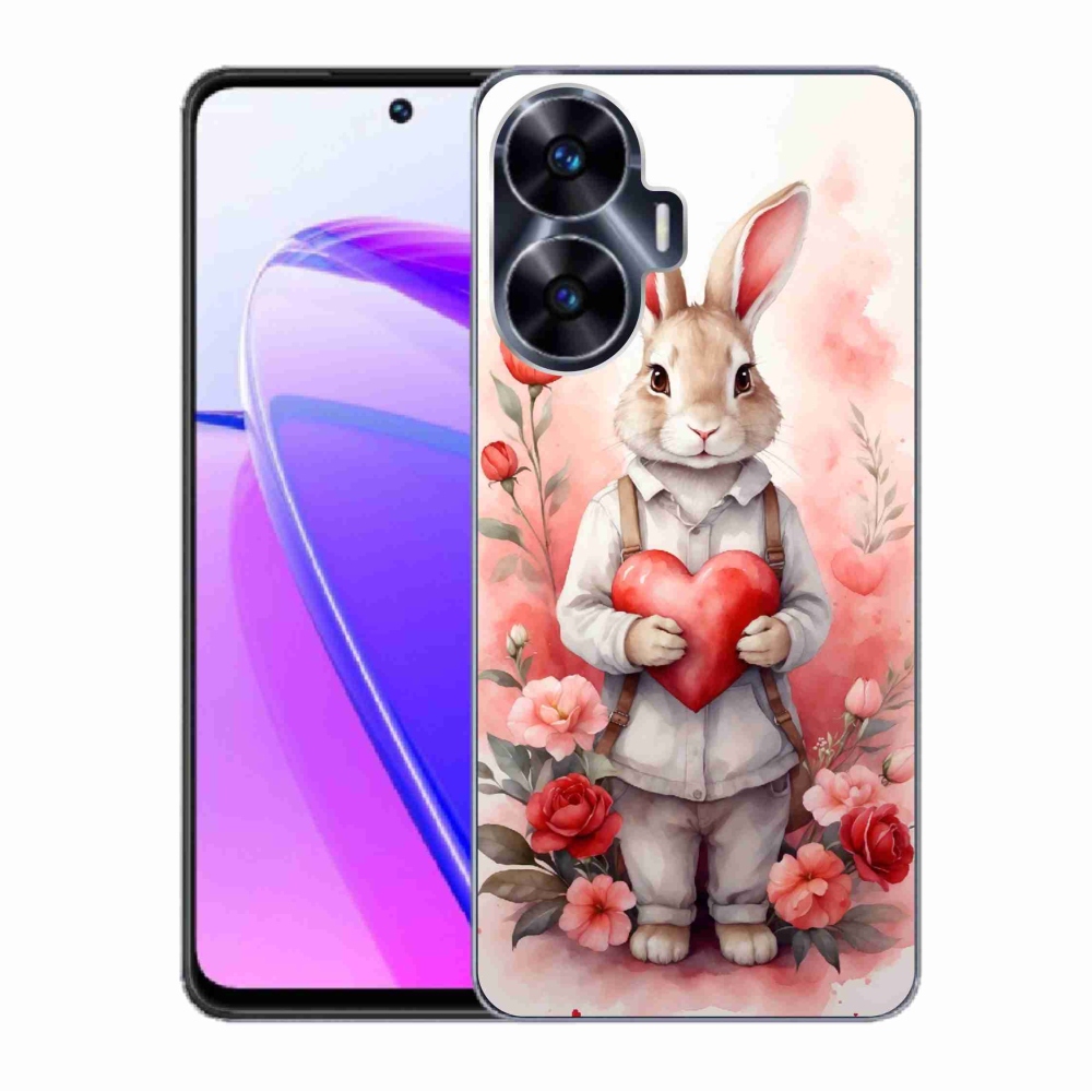 Gelový kryt mmCase na Realme C55 - zajíc se srdíčkem