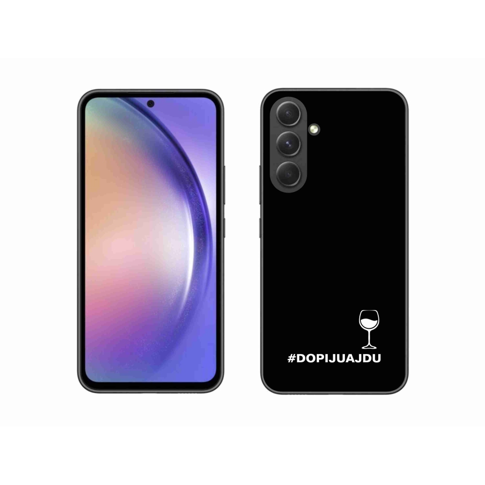 Gelový kryt mmCase na Samsung Galaxy A54 5G - vinný motiv černé pozadí