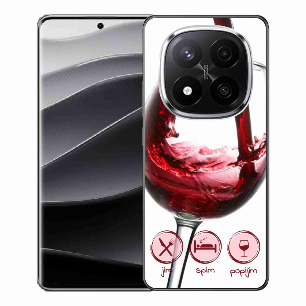 Gelový kryt mmCase na Xiaomi Redmi Note 14 Pro+ 5G - sklenička vína červené