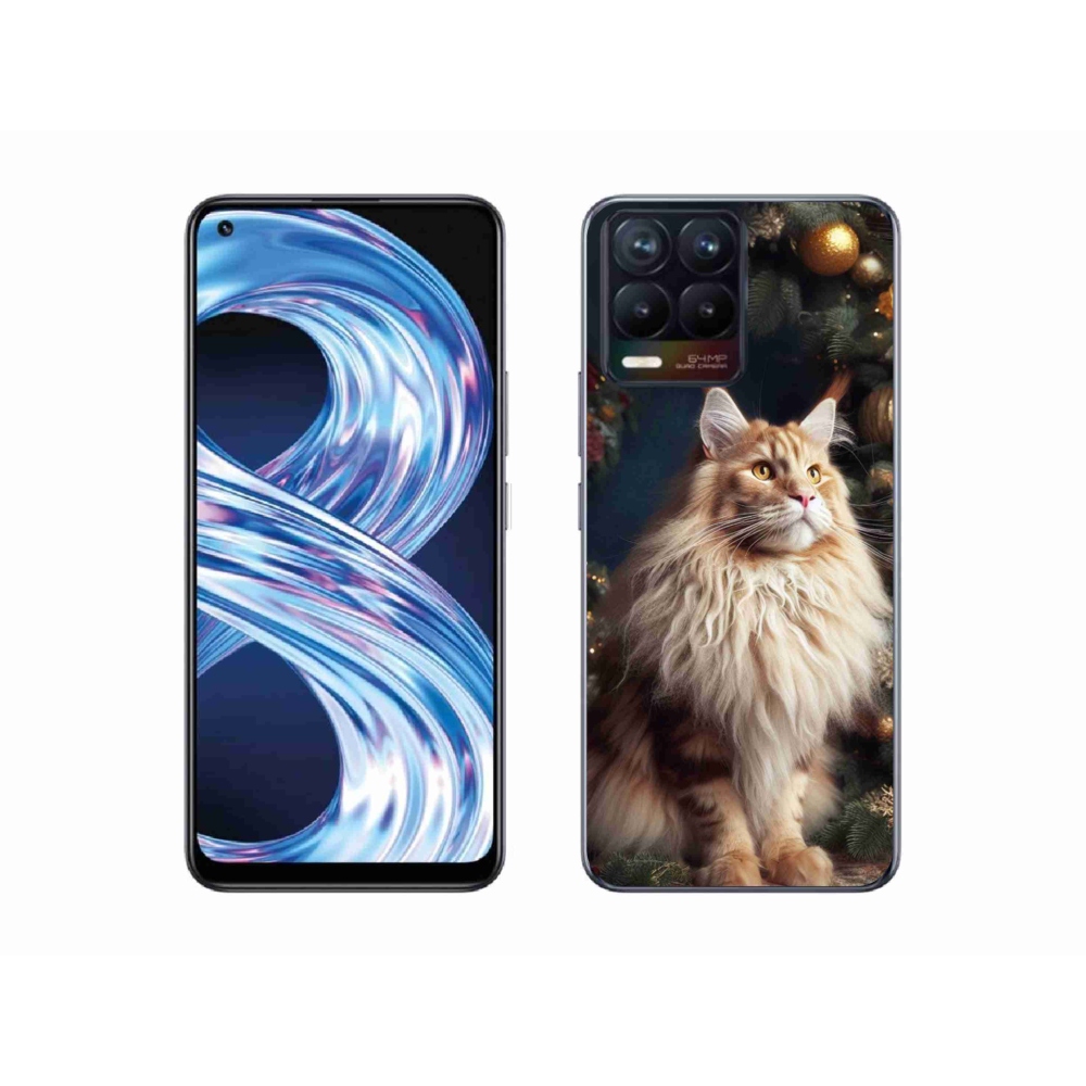 Gelový kryt mmCase na Realme 8 Pro - kočka u stromku