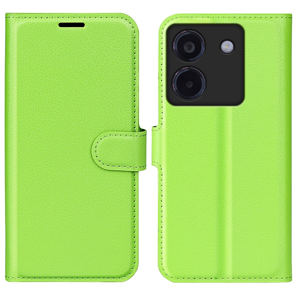 Litchi knížkové pouzdro na Xiaomi Poco M7 Pro 5G - zelené